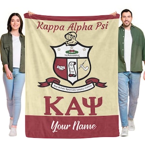Gepersonaliseerde Kappa Alpha Psi-deken | Aangepaste naam plaid |  Broederschap gooi cadeau