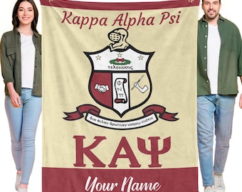 Manta personalizada da Kappa Alpha Psi | Manta com nome personalizado | Presente para fraternidade