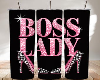 BOSS LADY Glitter grafisch ontwerp - 20 oz bekerverpakking, png