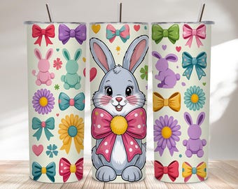 Bunny Tumbler Wrap, PNG, paasstrikontwerp, 20oz skinny sublimatie (digitale download)