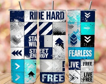 Urban Grunge Tumbler Wrap PNG | Extreme Street Pattern Sublimation Design (Digital Download)