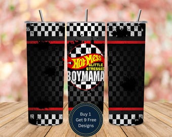 Hot Mess Boy Mama Racing Tumbler Wrap (digitale download)