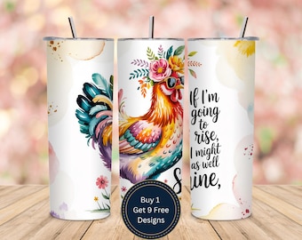 20 oz beker wrap grappige kip sublimatie magere beker wrap bloemen zonnebril png sublimatie citaat ontwerp