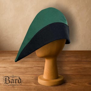 Medieval Tyrolean Wool Hat | Two-Tone Historical Hat | LARP Headwear | Renaissance Cap #15