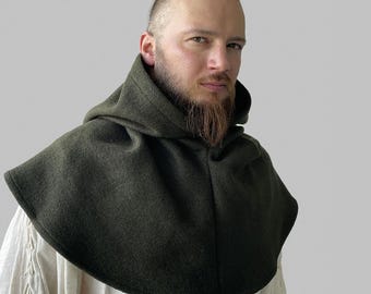 Mittelalterliche Liripipe-Kapuze aus Wolle - LARP