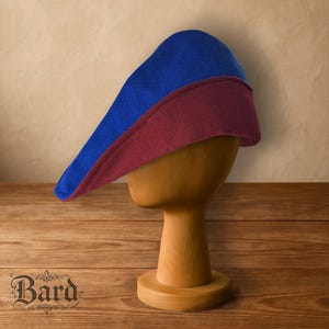 Medieval Tyrolean Wool Hat | Two-Tone Historical Hat | LARP Headwear | Renaissance Cap #14