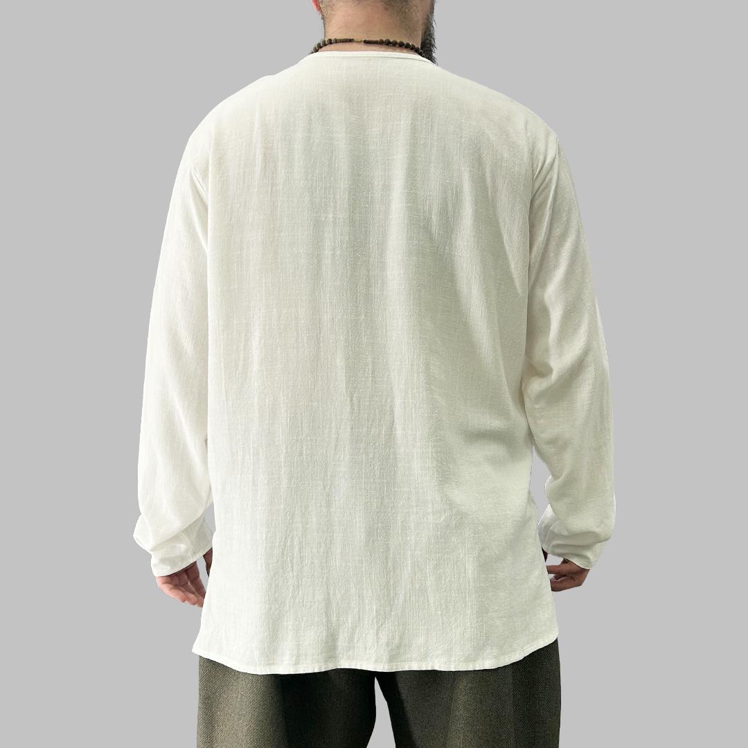 Medieval Linen Shirt – Renaissance/viking Tunic With Lace-up Neck, LARP ...