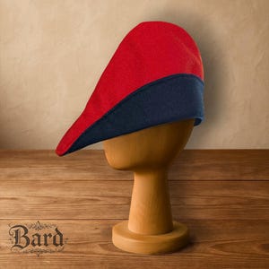 Medieval Tyrolean Wool Hat | Two-Tone Historical Hat | LARP Headwear | Renaissance Cap #11