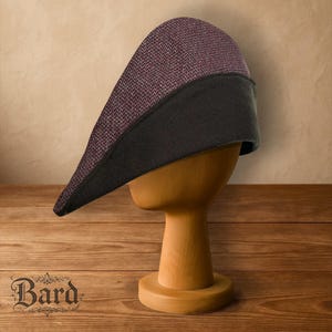 Medieval Tyrolean Wool Hat | Two-Tone Historical Hat | LARP Headwear | Renaissance Cap #9