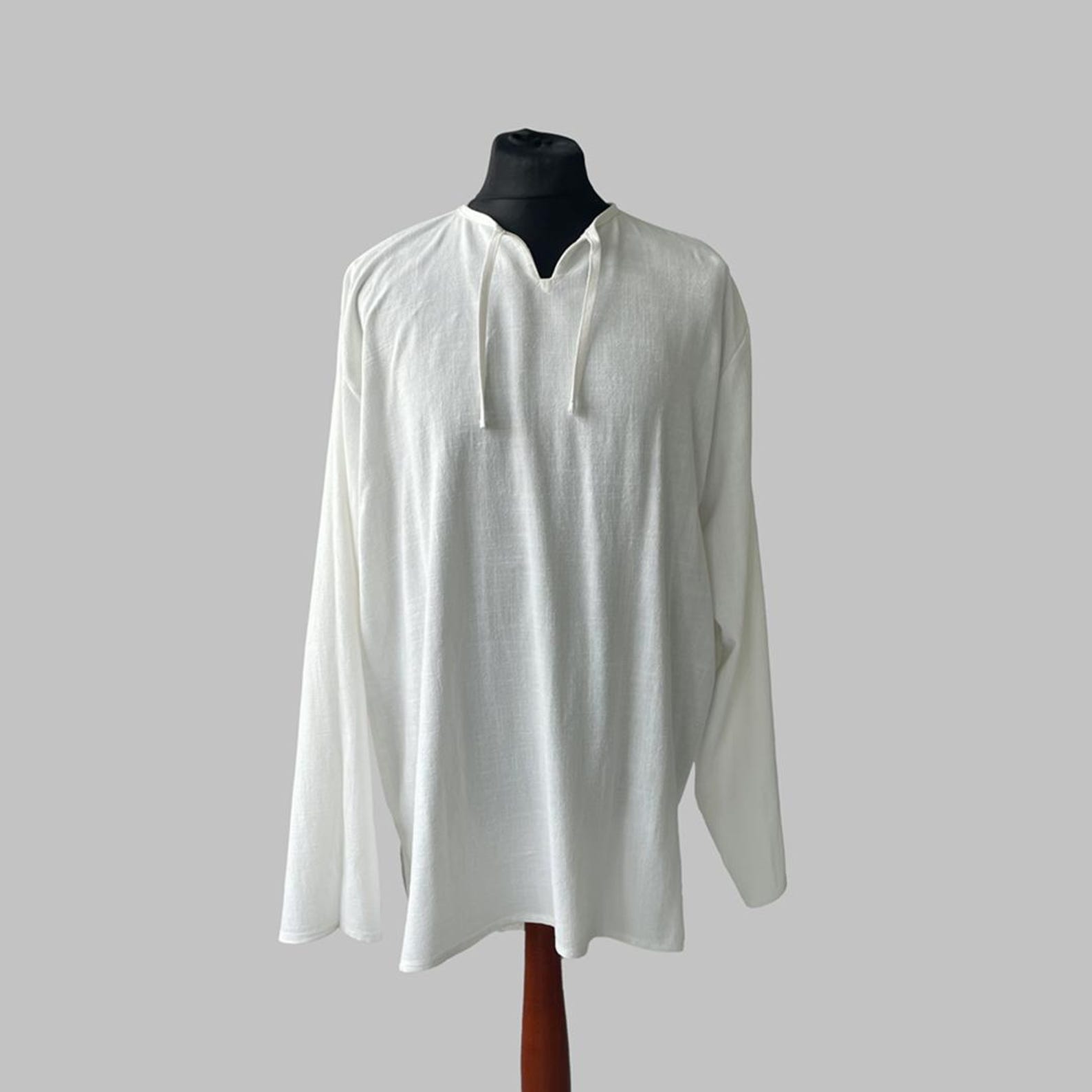 Medieval Linen Shirt – Renaissance/viking Tunic With Lace-up Neck, LARP ...