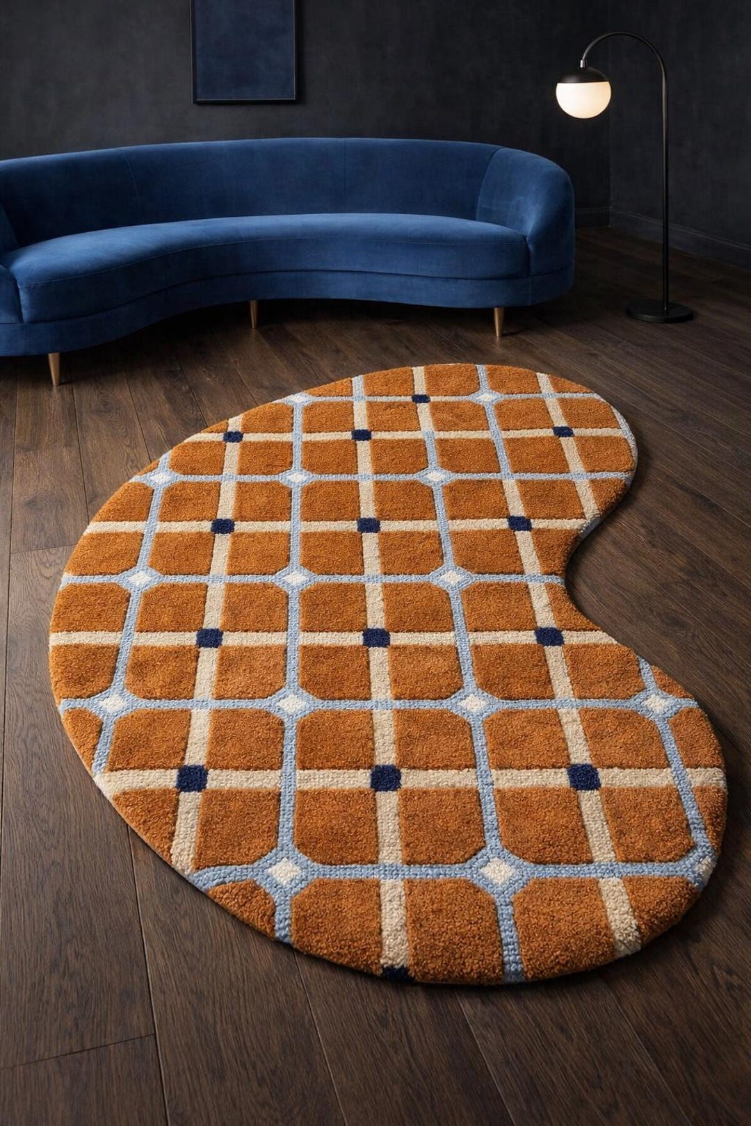 Modern Abstract Hand Tufted Area Rug, Organic Irregular Shape Carpet ...