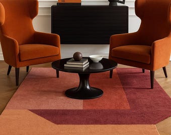 Modern geometrisch vloerkleed eigentijds abstract patroontapijt minimalistisch woonkamertapijt aangepast formaat getuft wollen vloerkleed