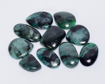 Natural Emerald Cabochon Wholesale Gemstone Lot Mix Shape and Size (20-40mm) For Jewelry Making