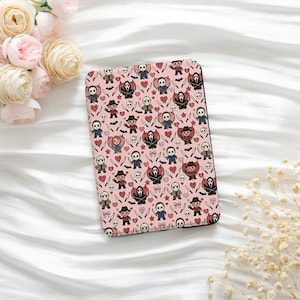 Cute Pink Chibi Horror Personalized Kindle Case,Auto Wake/Sleep Kindle PaperWhite Case,Kindle 8/10/11 Case with Strap,All New Kindle Case