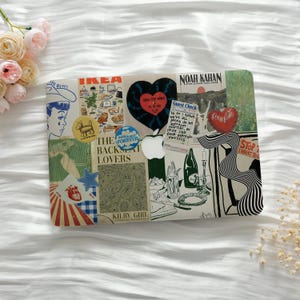 Green Artistic Collage MacBook Case for Air 15/13 Inch A3240 A3241 Laptop Cover for MacBook Pro 13 14 15 16 Inch M5 2025 2024 M4 M3 M2 M1