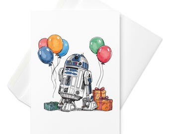 Tarjeta de cumpleaños divertida de R2-D2: regalo inspirado en Star Wars