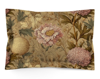 Pillow Sham with Retro Victorian Style Art: Standard or King, Cotton or Microfiber Bedding - 110