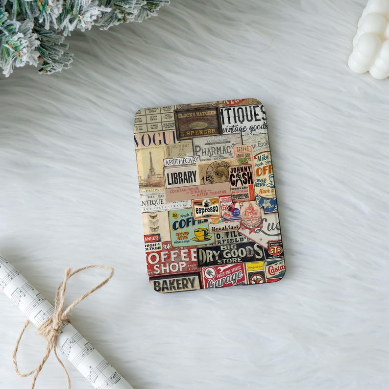 Retro Library Collage Customized Kindle Case for Kindle Paperwhite 12 ...