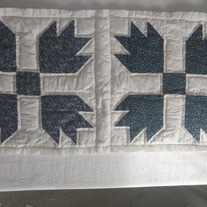 Vintage Bear Claw Quilt Pieces (Set of 2), 11.5 x 12" Repurposed Fabric Squares