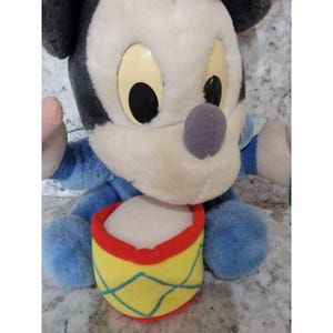 Vintage 11" Baby Mickey Mouse Plush Drummer Boy Disney - Applause image 2