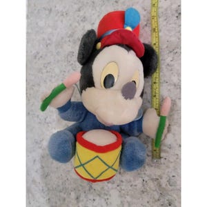 Vintage 11" Baby Mickey Mouse Plush Drummer Boy Disney - Applause image 8