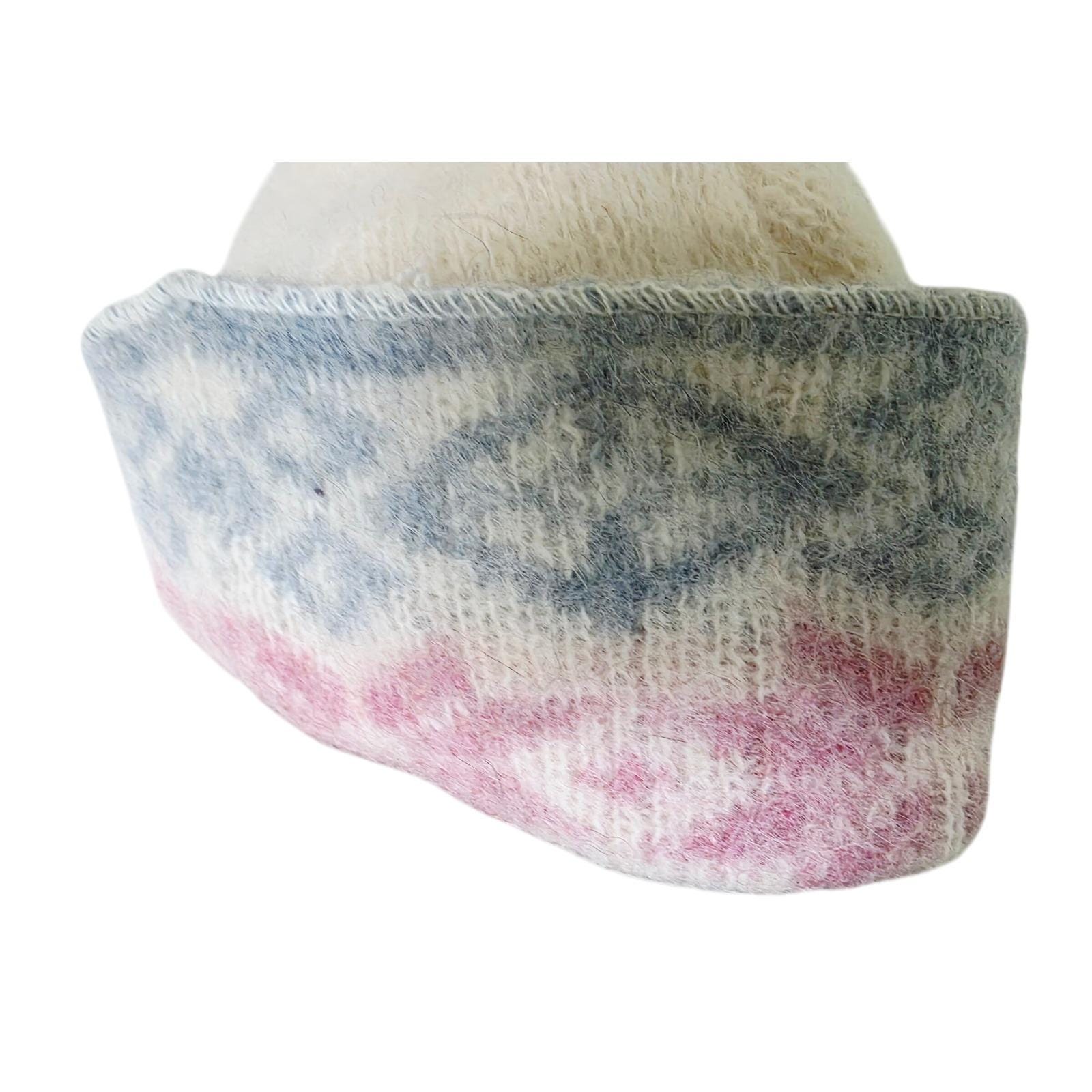 Samband of Iceland Wool Hat Fair Isle Knit Beanie Cap Cream  display picture 2