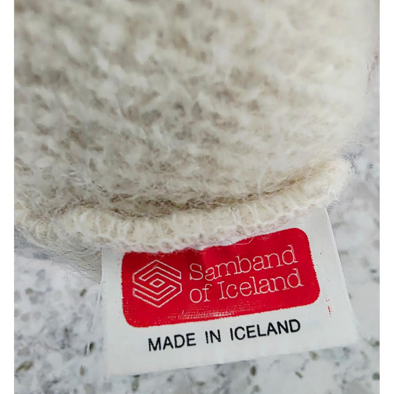 Samband of Iceland Wool Hat Fair Isle Knit Beanie Cap Cream  display picture 1