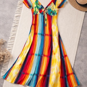 red dress rainbow Unique Vintage Plus Size Rainbow Ombre Tulle Cupcake Swing Dress
