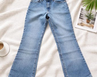 Vaqueros Jordache vintage de pierna acampanada 9/10, lavado claro, tiro alto, estilo indie Y2K de los años 80, nuevo en embalaje original