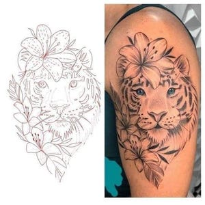 Tiger lily tattoo - Etsy 日本