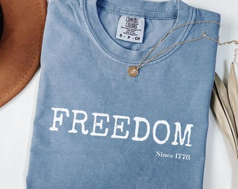Camiseta "Libertad desde 1776", camiseta vintage patriótica de EE. UU., regalo del Día de la Independencia, camiseta unisex Charlie Kirk Freedom, camiseta con la bandera de EE. UU.