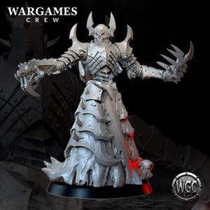 Sorcier miniature imprimé en 3D : thaumaturge Skinscribe, modèle Grimdark Caster