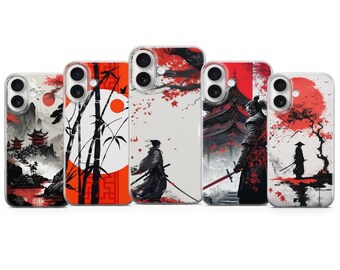 Custodia per telefono giapponese, motivo samurai giapponese, per iPhone 17, 16, 15, 14, 13, 12, Samsung S25, S24, A56, A16, Pixel 10 Pro XL, 9A, 8Pro, 8A