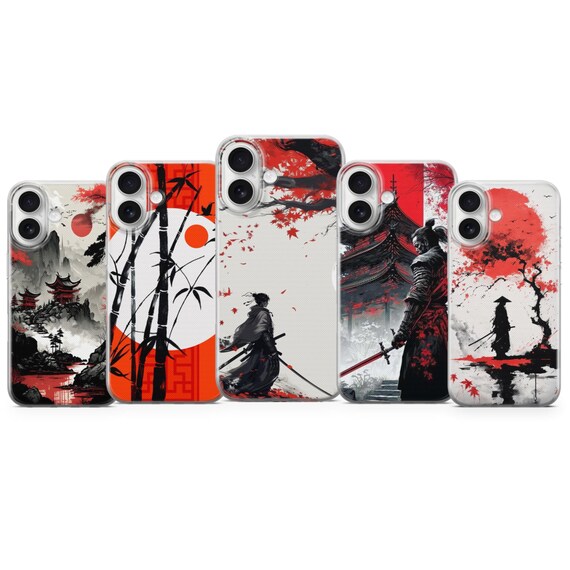 Japan Phone Case Japanese Samurai Cover for iPhone 17, 16, 15, 14, 13, 12 Samsung S25, S24, A56, A16 Pixel 10 Pro XL, 9A, 8Pro, 8A