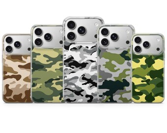 Military Camouflage Phone Case Hidden Camo Cover for iPhone 17 Pro Max, 16e, 15, 14, 13 & Samsung S26 Ultra, S25 FE, A57, A56, Pixel 10, 9A
