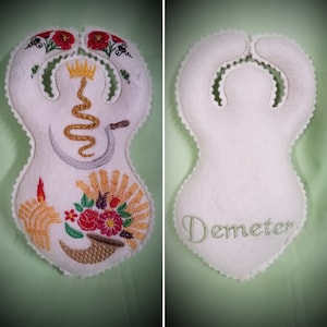 Goddess Doll:  Demeter; altar, moon, wicca, decoration, harvest, cornucopia, torch, poppies, MADE TO ORDER