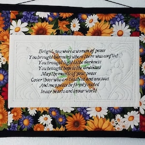 Bridgid&#39;s Prayer, Altar Piece, Wall Art, Miniquilt, Pagan, Bridgit&#39;s Wheel, gift