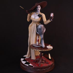 Gothic Lady Figure - Highly Detailed Hand-Painted Statue - Collectible Sculpture