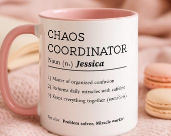 Personalized Chaos Coordinator Mug - Funny Office Gift for Coworkers