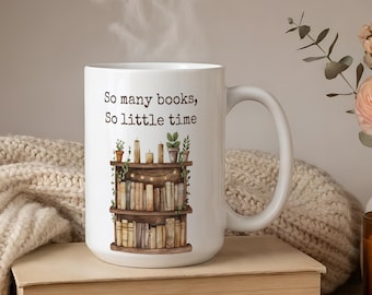 Bookshelf Coffee Mug, Funny Reader Gift, Literary Quote Cup, Book Lover