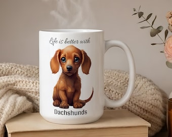 Doxie Lover Mug, Gift for Dachshund Mom or Dad