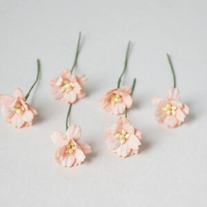 20 mm / 10 Peachy Paper Flowers image 3