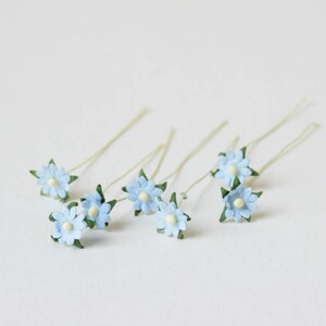 10 mm / 25 Blue Mulberry Paper Flowers image 2