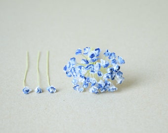 5 mm  / 50 Mixed white Blue Paper Flowers , Gypsophila  Paper Flowers