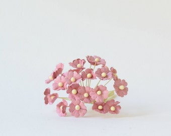 10  mm 20  Pink   Mulberry Paper  Flower C 107