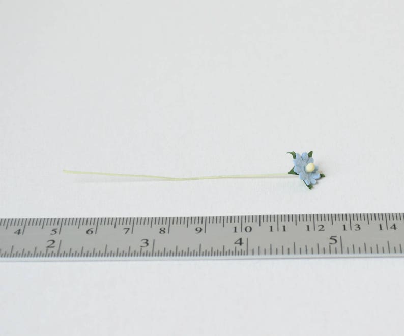 10 mm / 25 Blue Mulberry Paper Flowers image 4