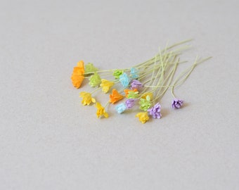 8-9 mm  / 50  Mixed  Colors of Paper Flowers , Gypsophila  Paper Flowers