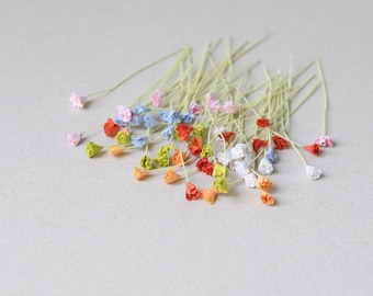 5 mm  / 60  Mixed  Colors of Paper Flowers , Gypsophila  Paper Flowers