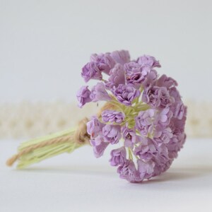 50 flores de papel lila de 5 mm, flores de papel de gypsophila
