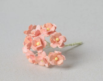15  mm /  10  Orange   Paper  Flowers
